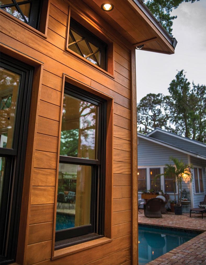 Teak tropical hardwood facade cladding